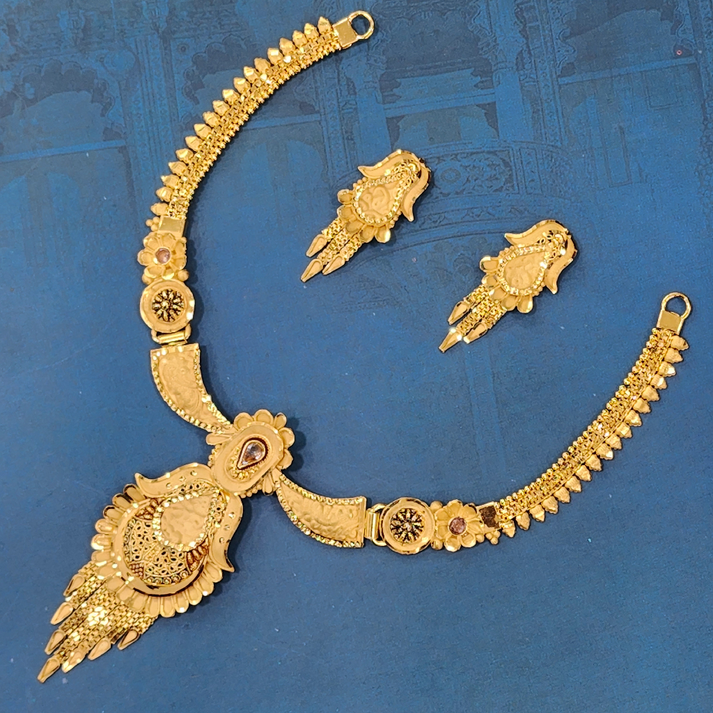 1.Gram Gold Forming Fashion Jewellery Necklace Set