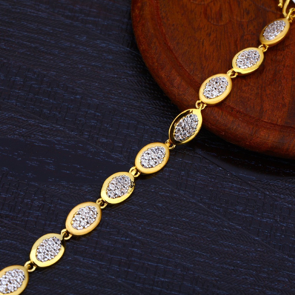 916 Laides Gold Daily Wear Cz Bracelet-LB176