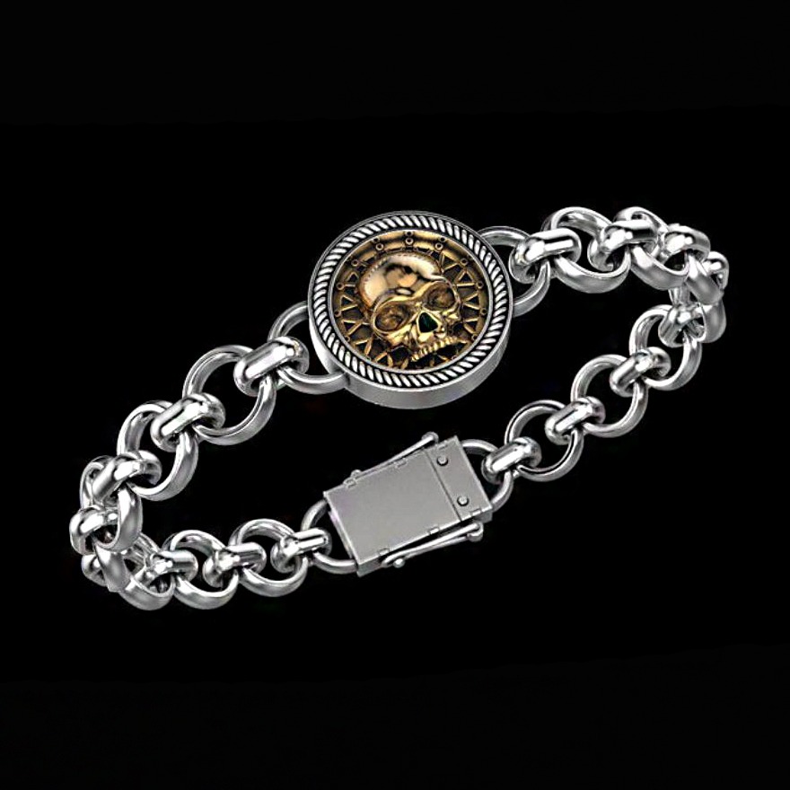 white gold skull bracelet