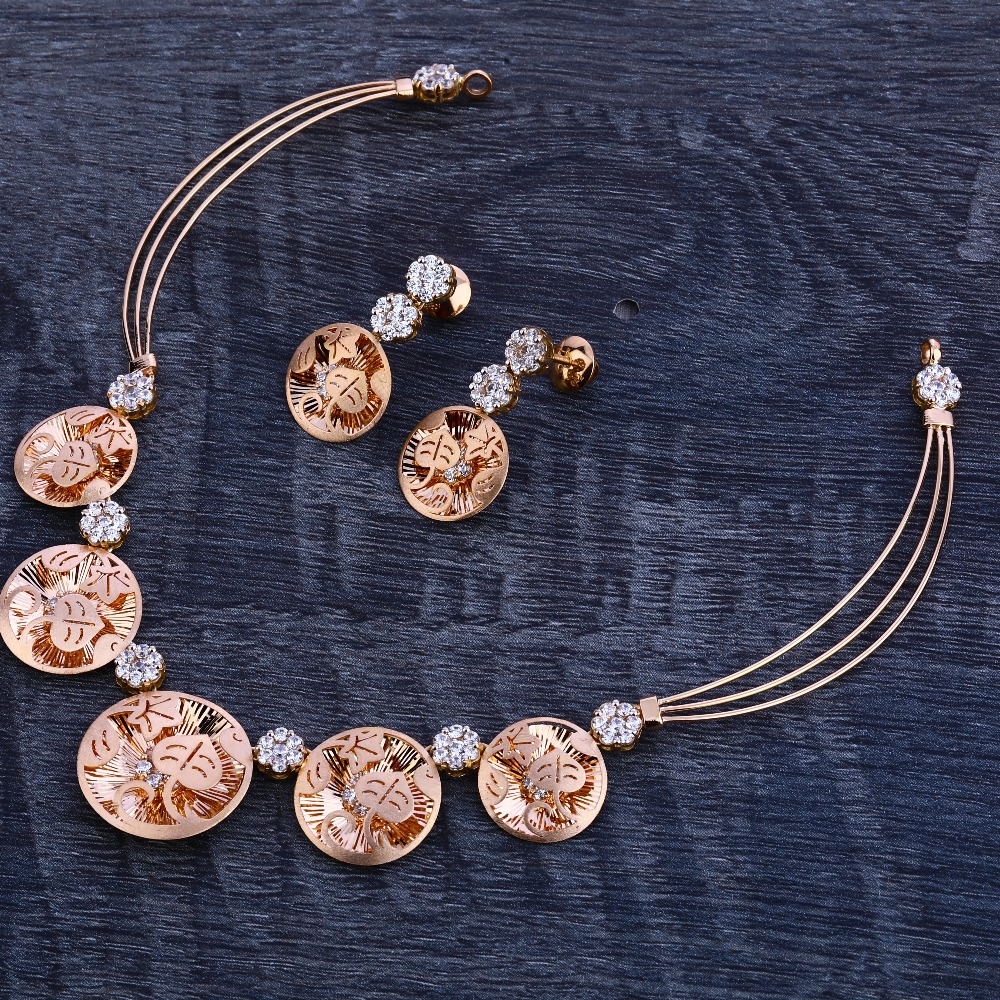 750 Rose Gold Hallmark Exclusive Women's Necklace Set RN208