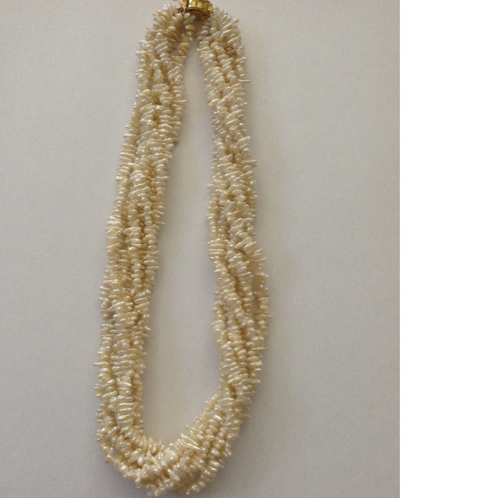 White Flower Pearls 6 Layers Twisted Necklace JPM0137