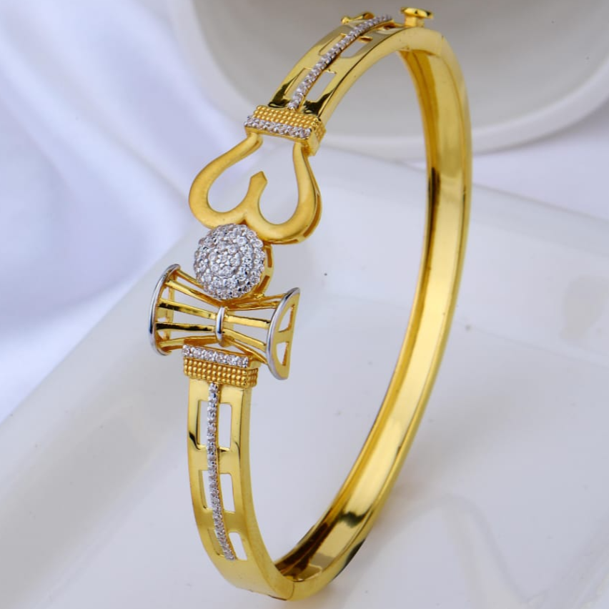 22K Gold Trishul Design Bracelet For Men