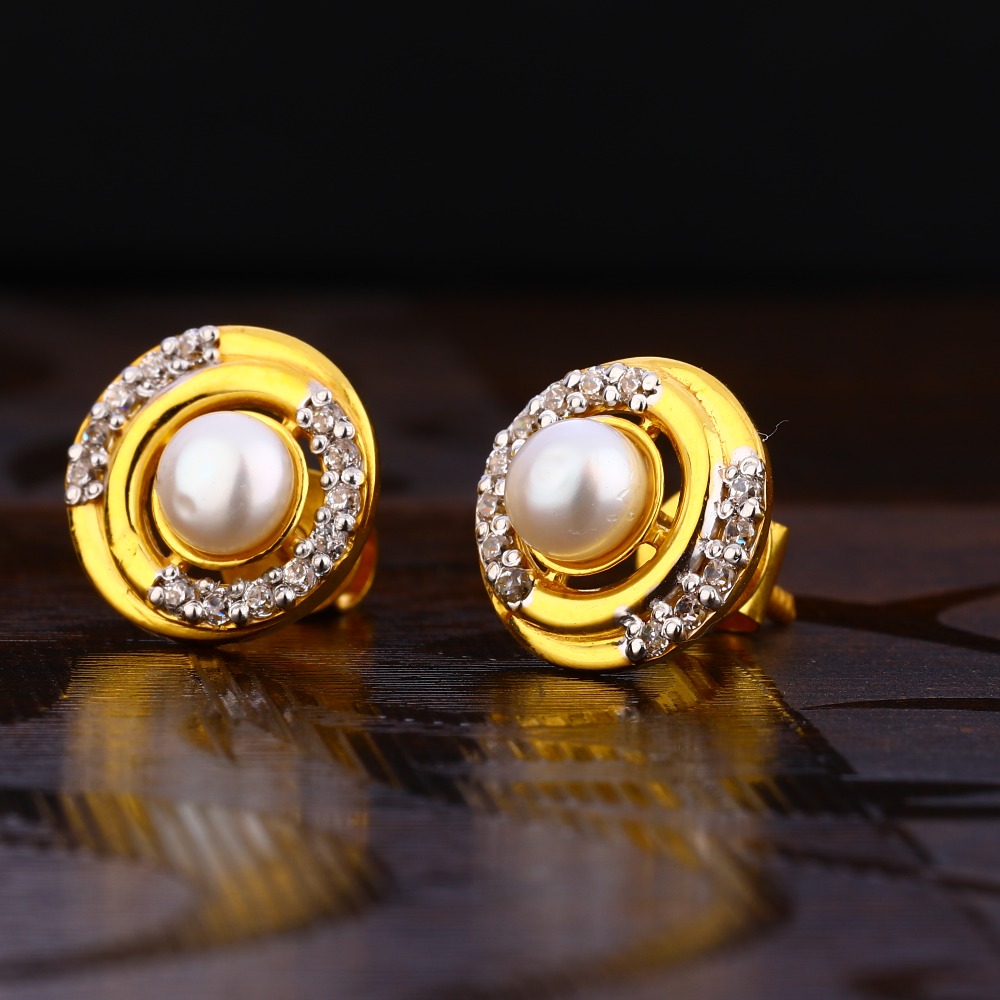 22CT Gold Ladies fancy Solitaire Earring LSE237