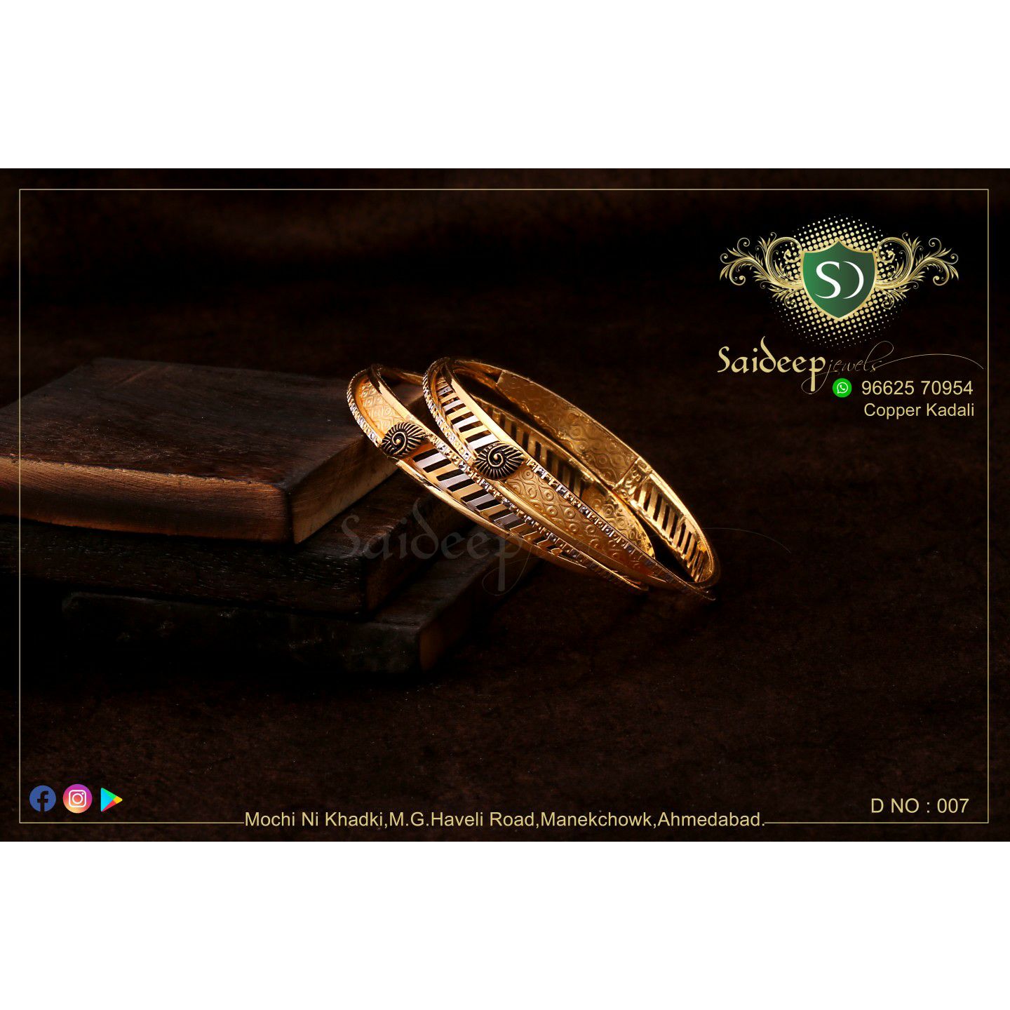 916 22 Kt New Design Kadli Bagadii