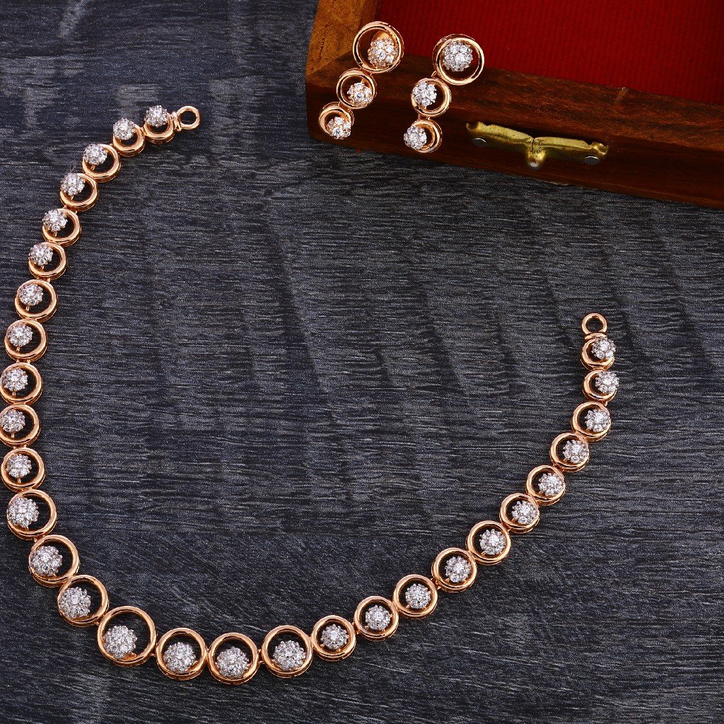 18CT Rose Gold Women's Classic  Necklace Set RN159