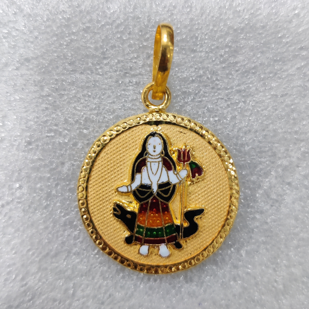 916 Gold Fancy Khodiyar Maa Minakari Pendant