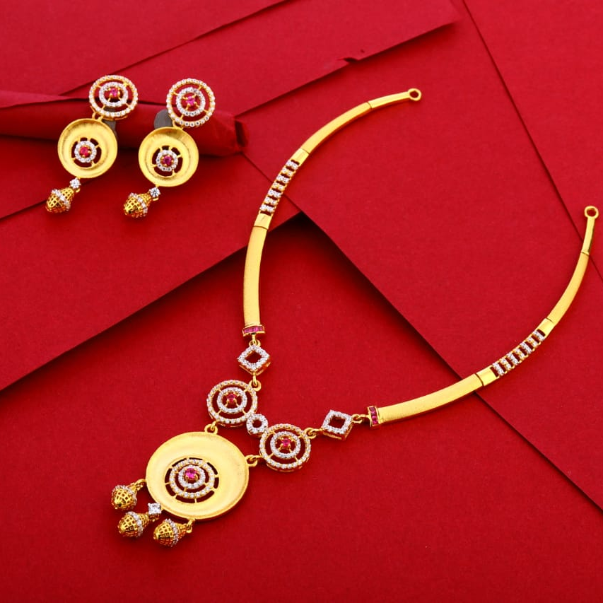 916 Gold Hallmark Fancy Ladies Necklace Set LN269