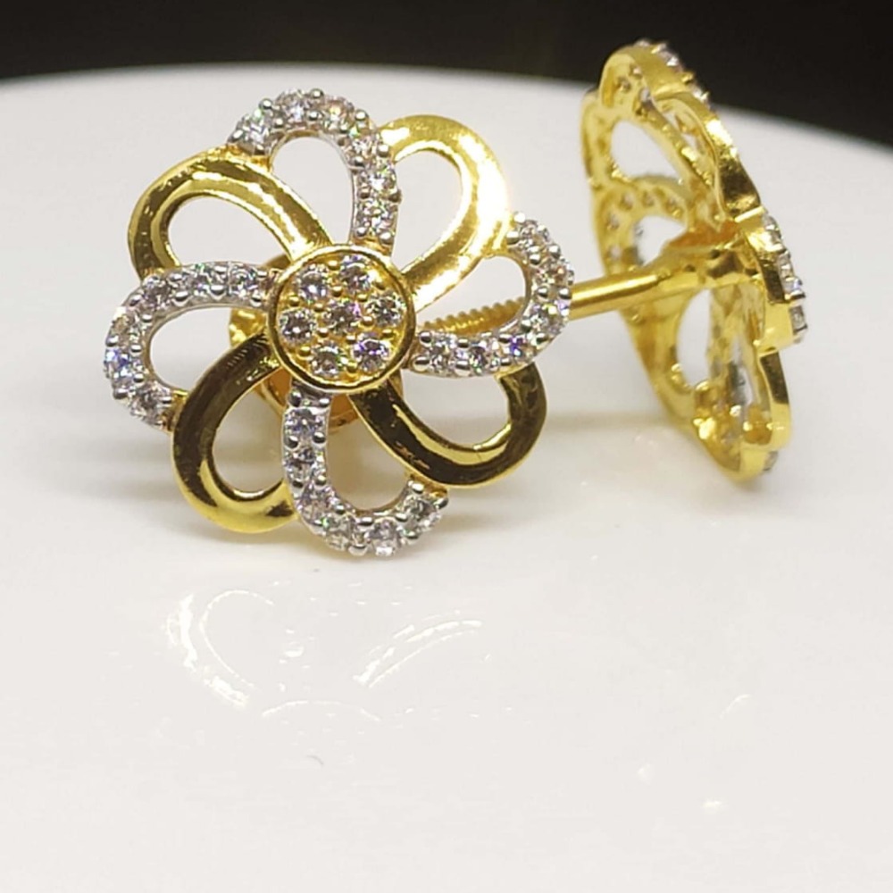 916 gold hallmark flower design   earring 