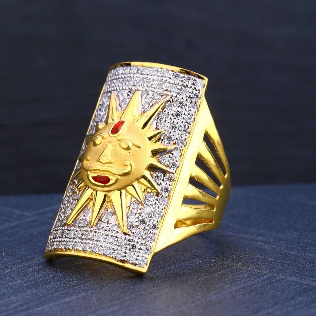 22K Gold Surya Design Gents Ring