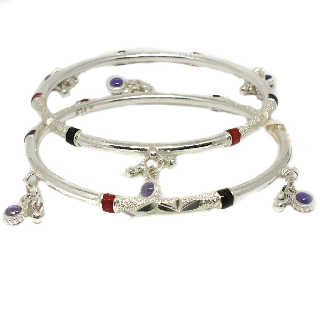 925 sterling silver diamond jumkha kadali bangle mga - kds0391