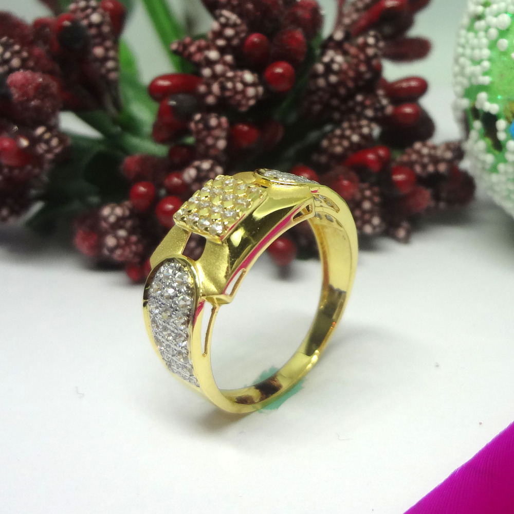 916 gold cz diamond amazing Gents ring