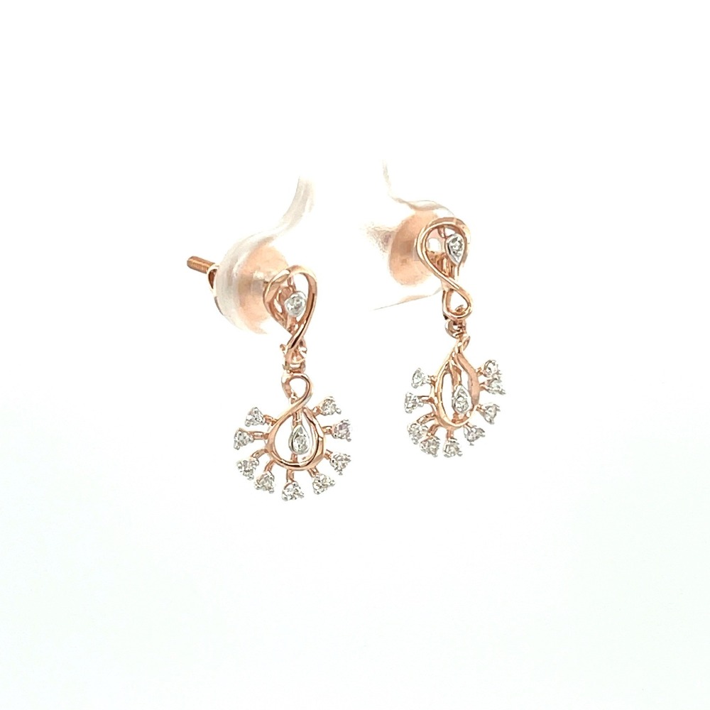 Pendaison Earring Top in 0.20 carats Diamond and 14k Rose Gold