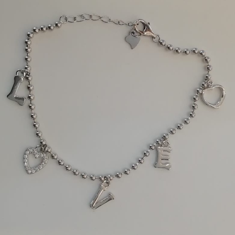 Sterling silver love ladies loose bracelet