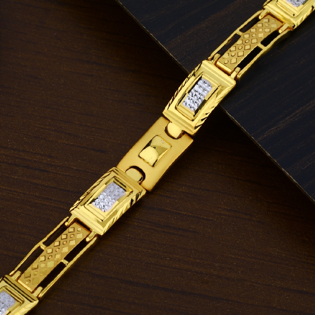 22ct mens plain fancy gold bracelet-mpb04