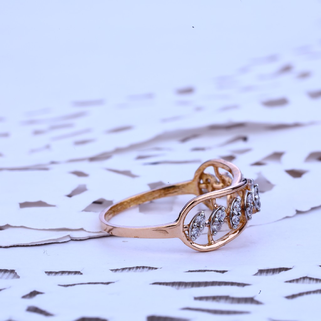 Ladies Designer Rose Gold 18K Cz Ring-RLR206