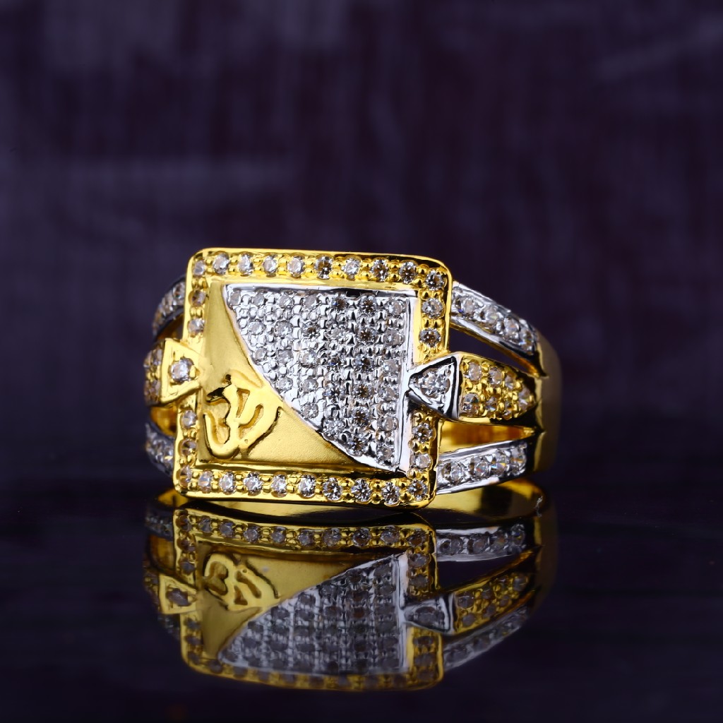 Buy quality Mens Om God Gold Cz Daily Wear 22K Ring-MR58 in Ahmedabad