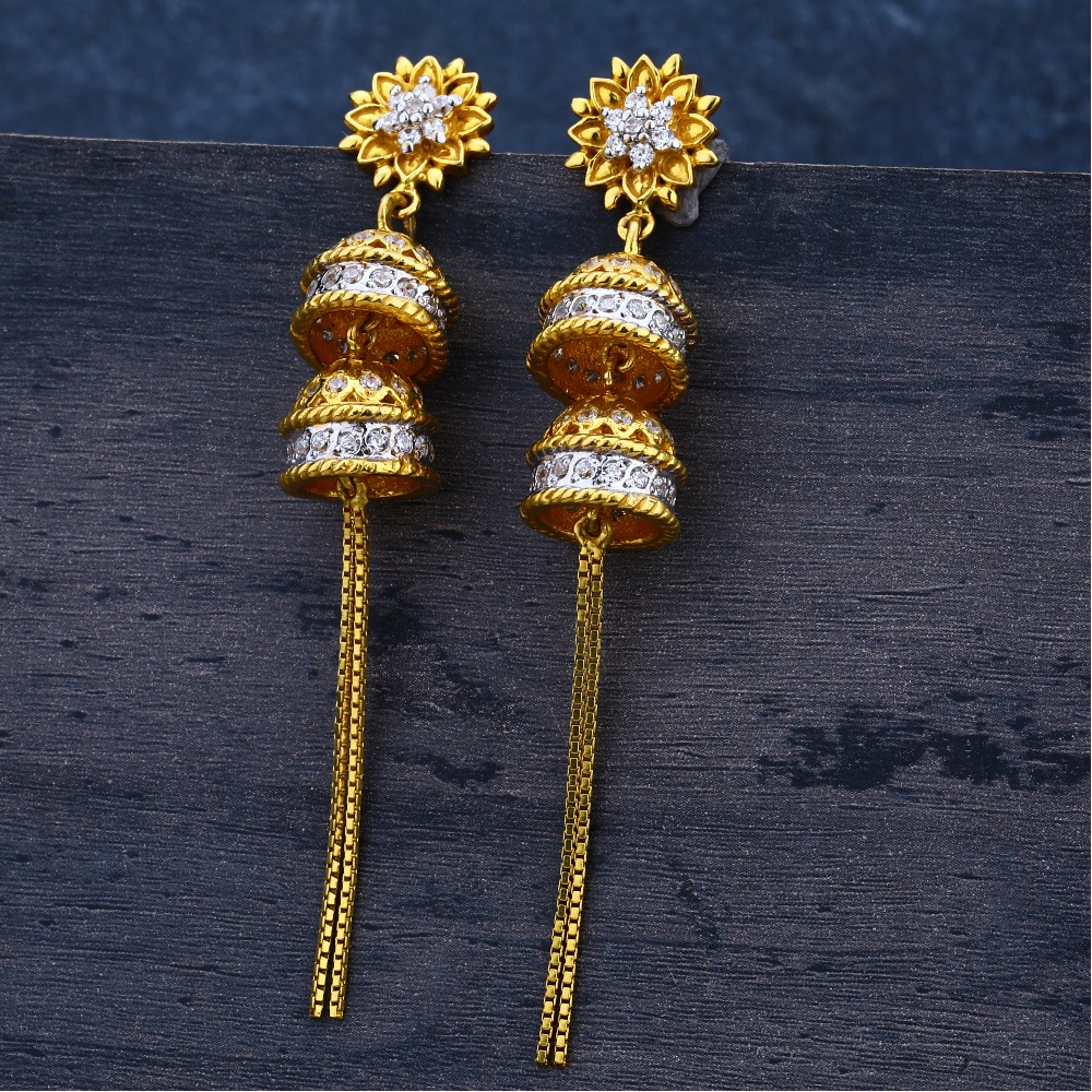 Ladies 916 Gold Jummar Fancy Earrings -LJE101
