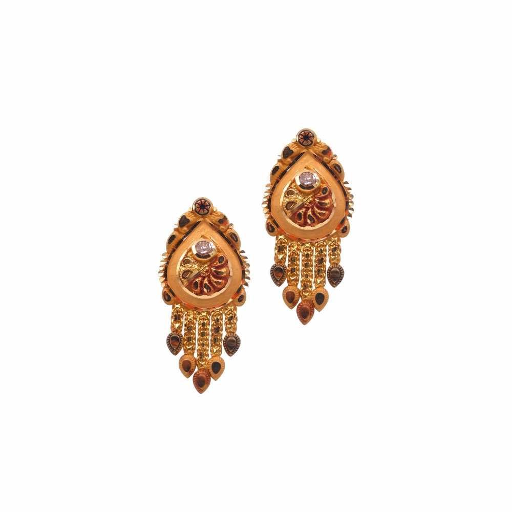 Calcutti Fancy Hanging 22k Gold Earring