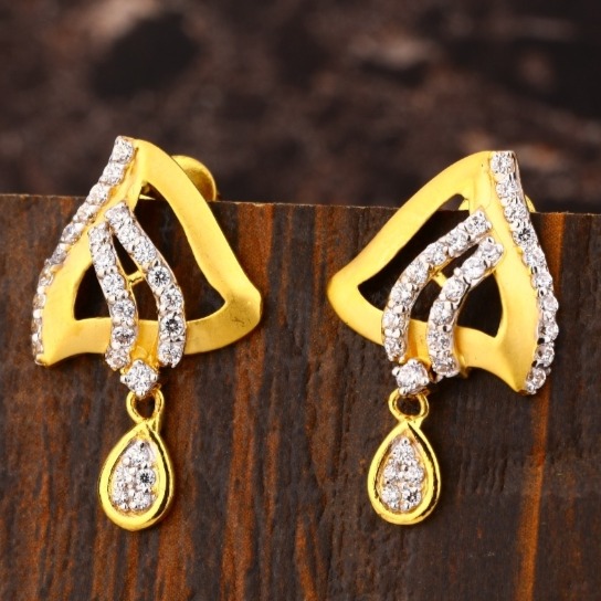 22 carat gold diamonds ladies earrings RH-LE894
