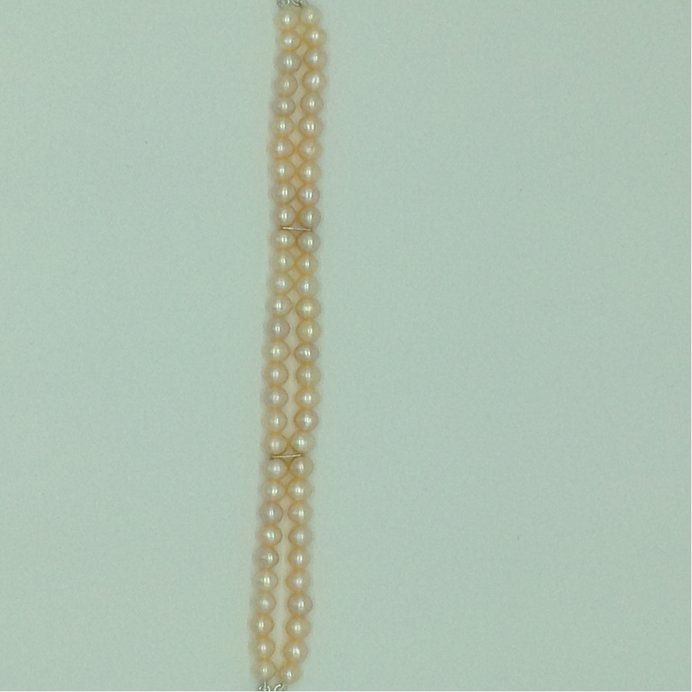 Orange Round Pearls 2 Layers Bracelet JBG0101