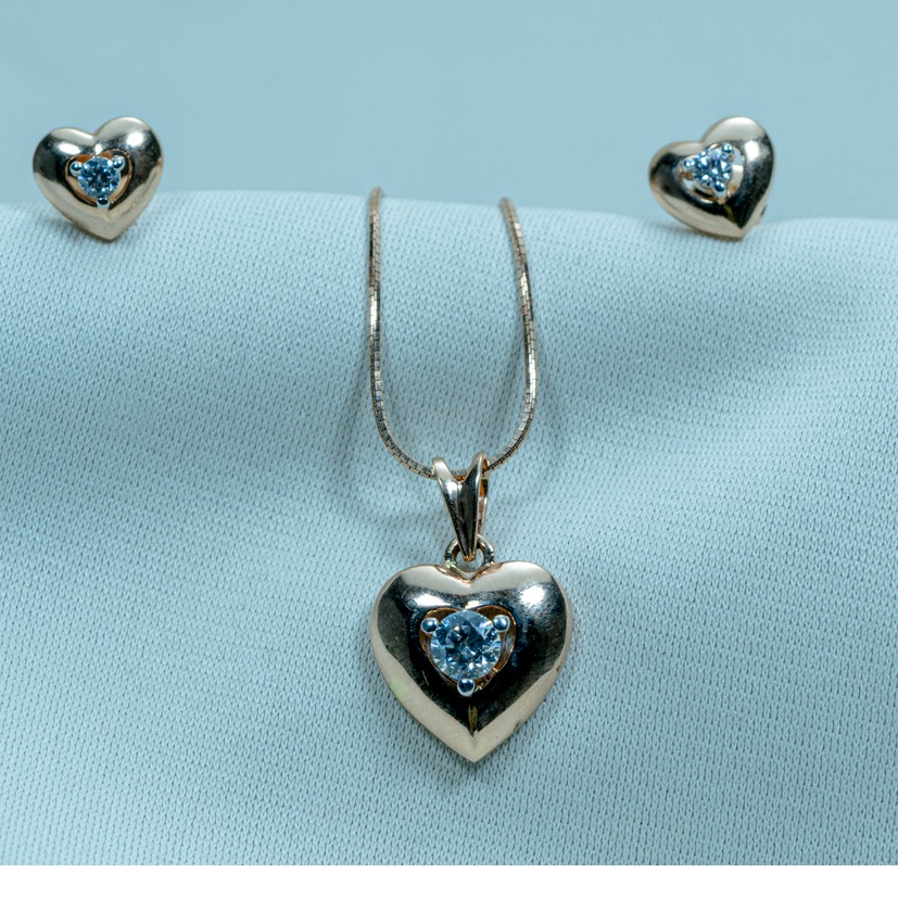 Heart Design Gold Necklace Set PS5-241