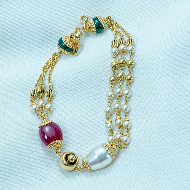 916 Gold Colorfully Antique Bracelet LB-587