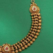 22KT / 916 Gold antique Bridle necklace set for Ladies STG1012