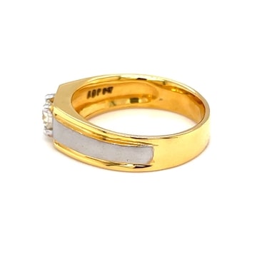 18k Gold Solitaire Ring for Men