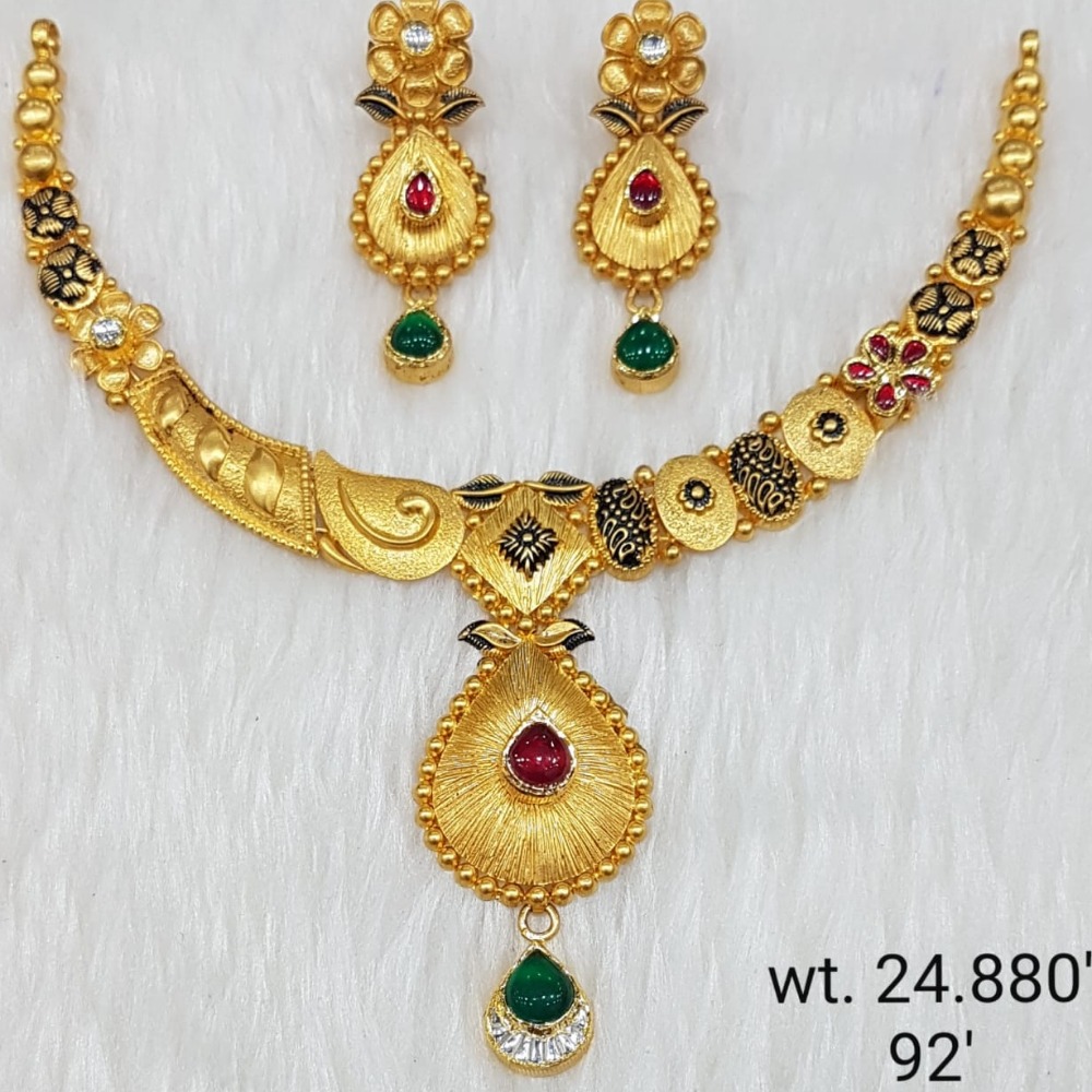 22 carat gold ladies necklace rh-lN105