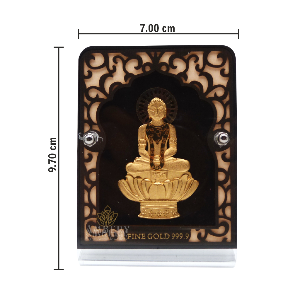 Mahaveer Swami 24k Gold Leaf Frame