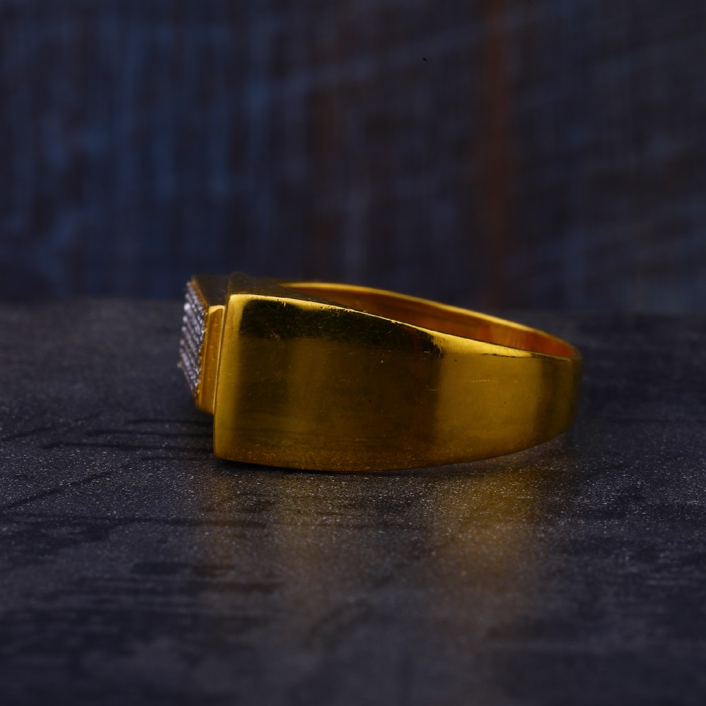 22KT Gold Classic Cz Hallmark Mens Ring MR530