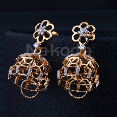 750 Rose Gold Hallmark Stylish Jummar Earring RE333