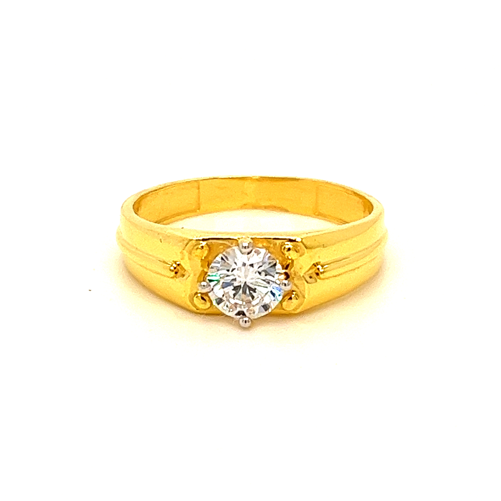 Manufacturer of 22ct gold men's fancy single stone ring msr126 | Jewelxy -  179881