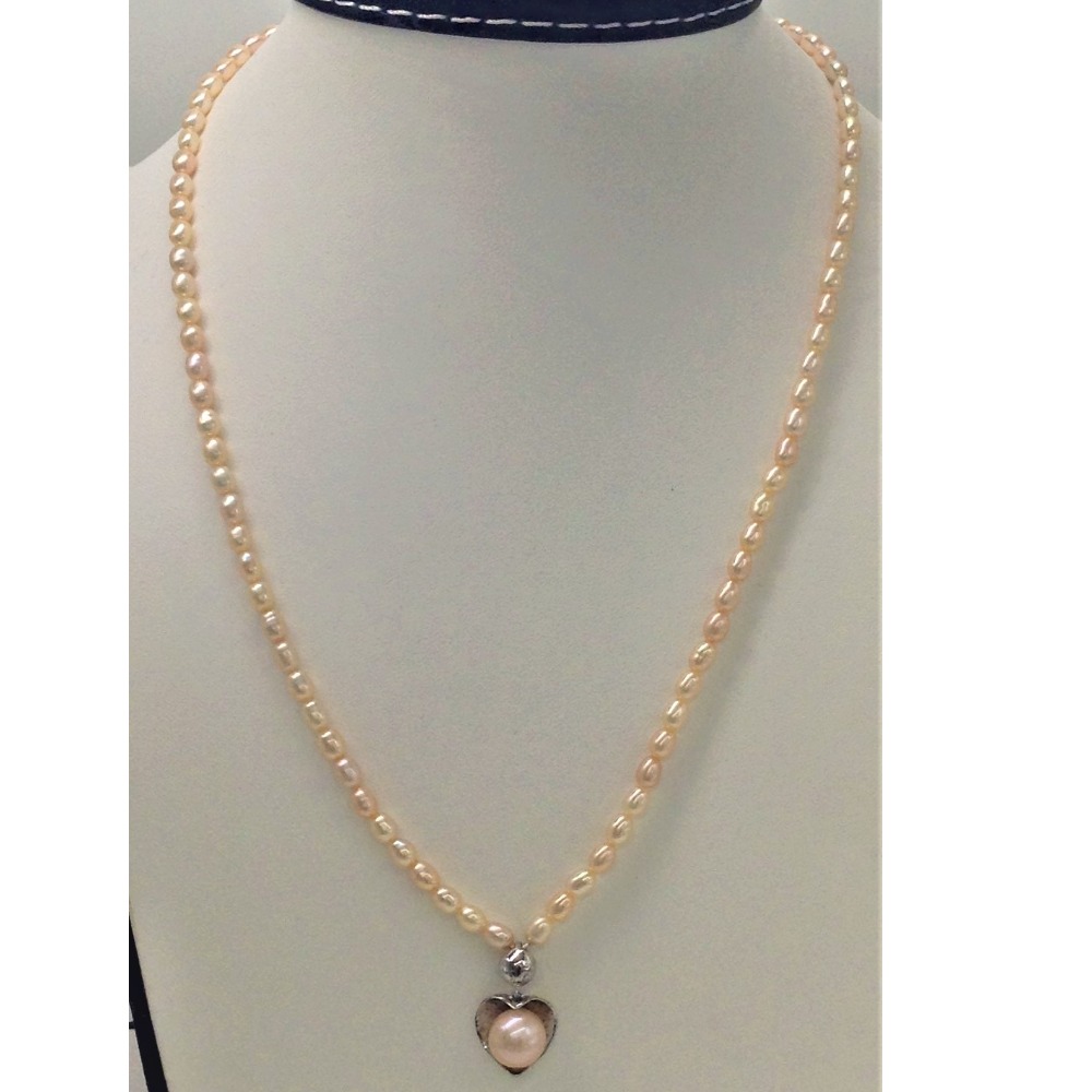 Orange pearls pendent set with orange oval pearls mala jps0163