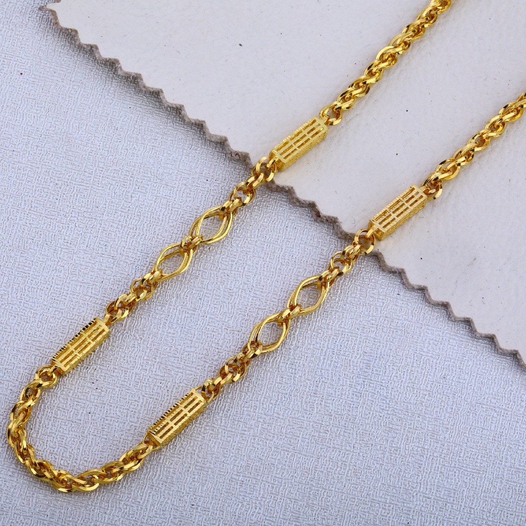 916 Gold Gold Plain Chain Models 22kt Women Gold Chains 916 Dokiya
