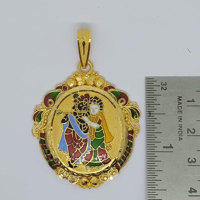 916 Gold Fancy Radhakrishnan Minakari Pendant