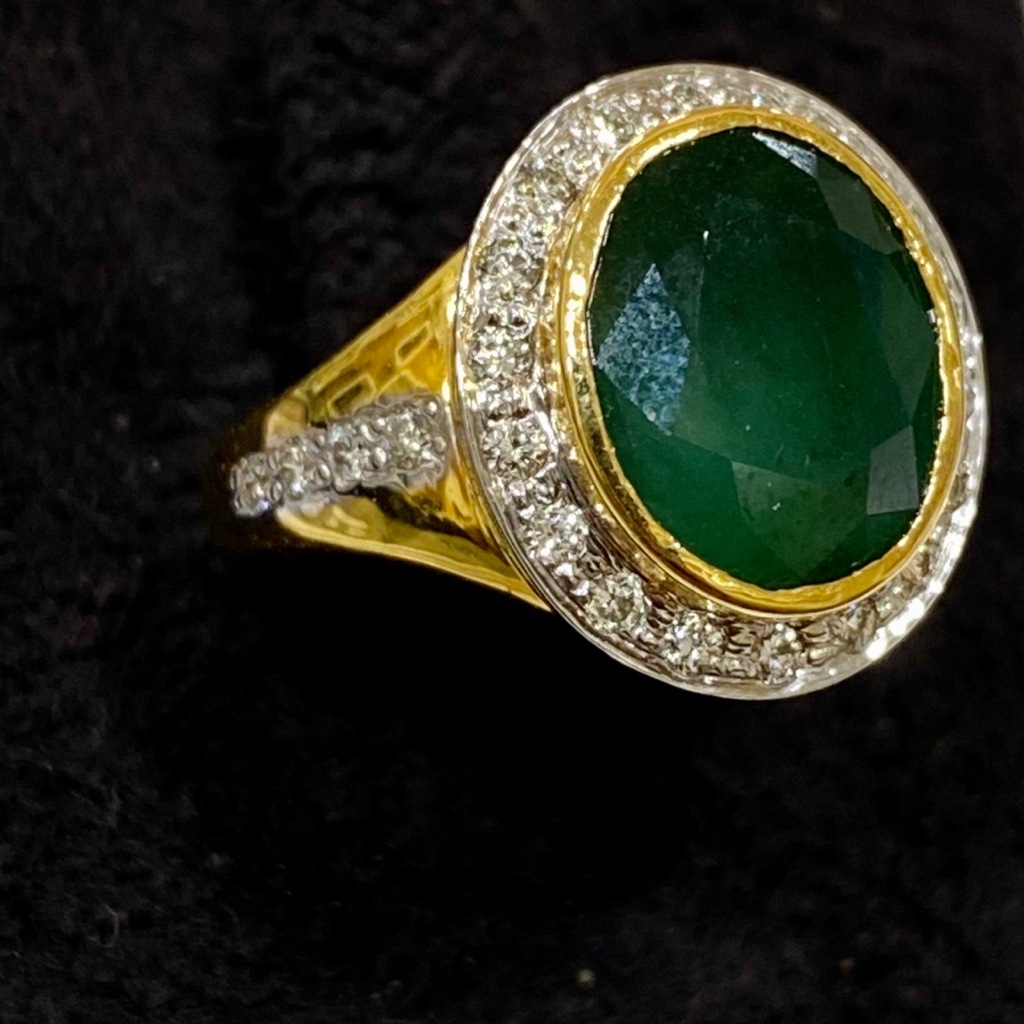Emerald with Diamond ring