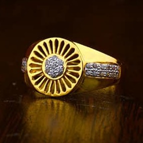 916 Gold Cricle Gents Rings