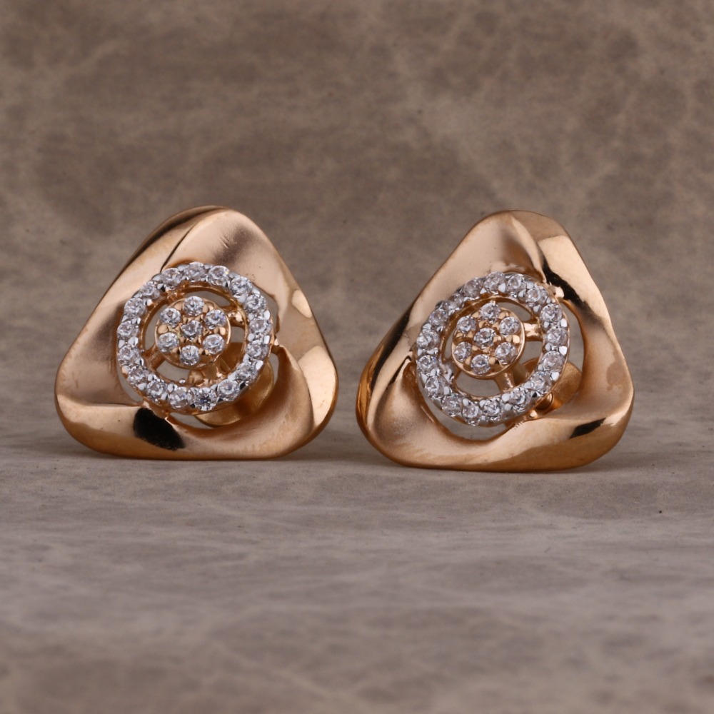 18CT Rose Gold Ladies Earring RE219
