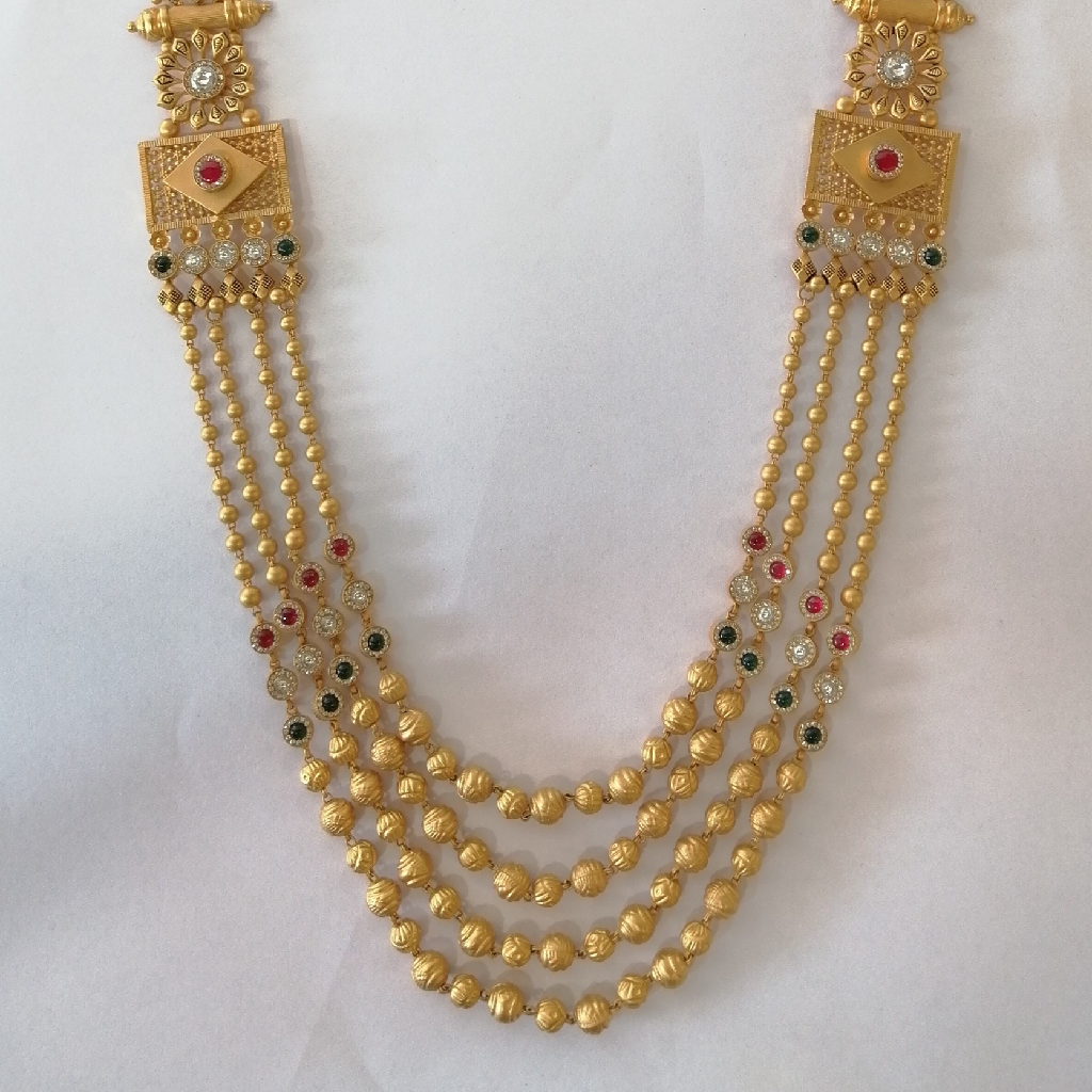 916 Gold Antique Jadtar Kundan Swaroxy Diamond Magmala