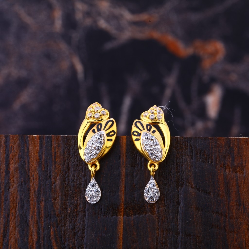 22KT Gold Women's Diamond Hallmark  Earring LFE315