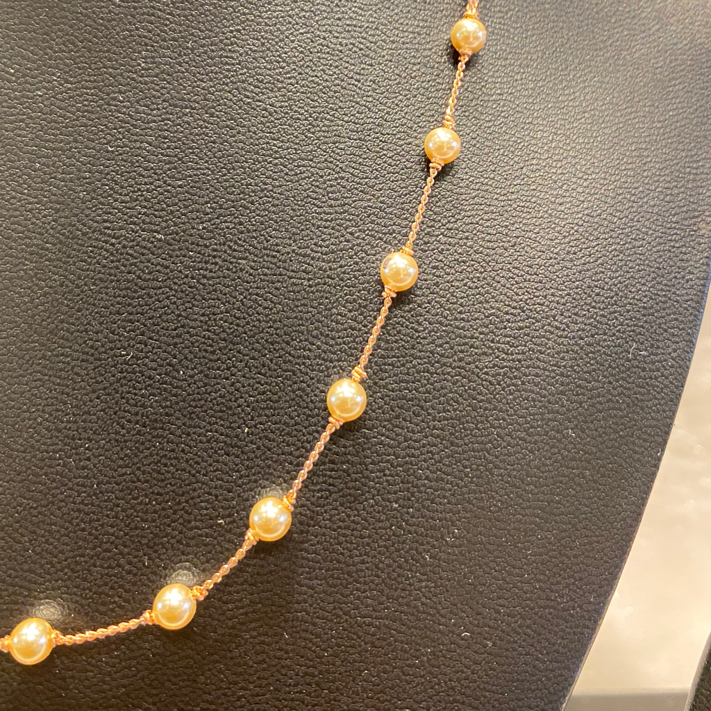 Italian rose gold chain with brooch