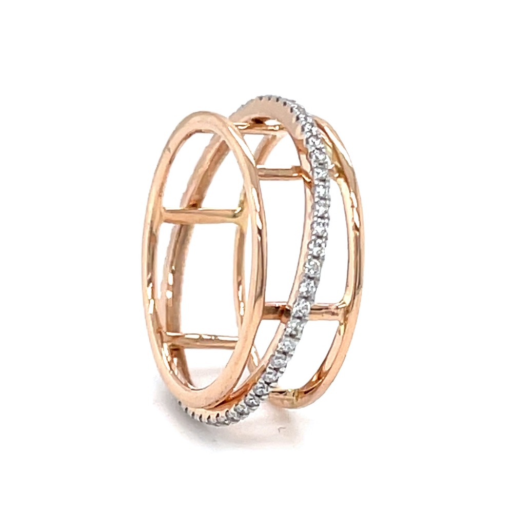 Dancing Single Line band Ring in Rose Gold 0LR197