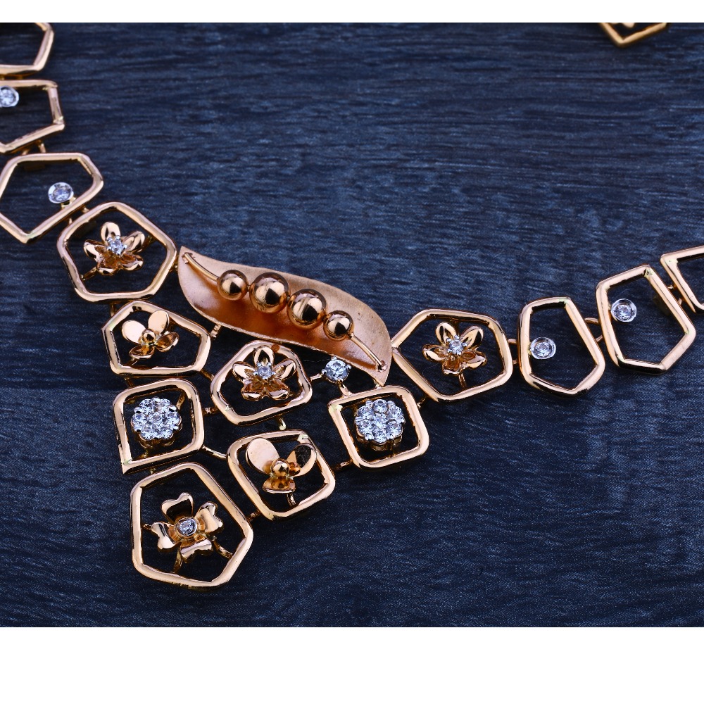 750 stylish rose gold  necklace set  RN22