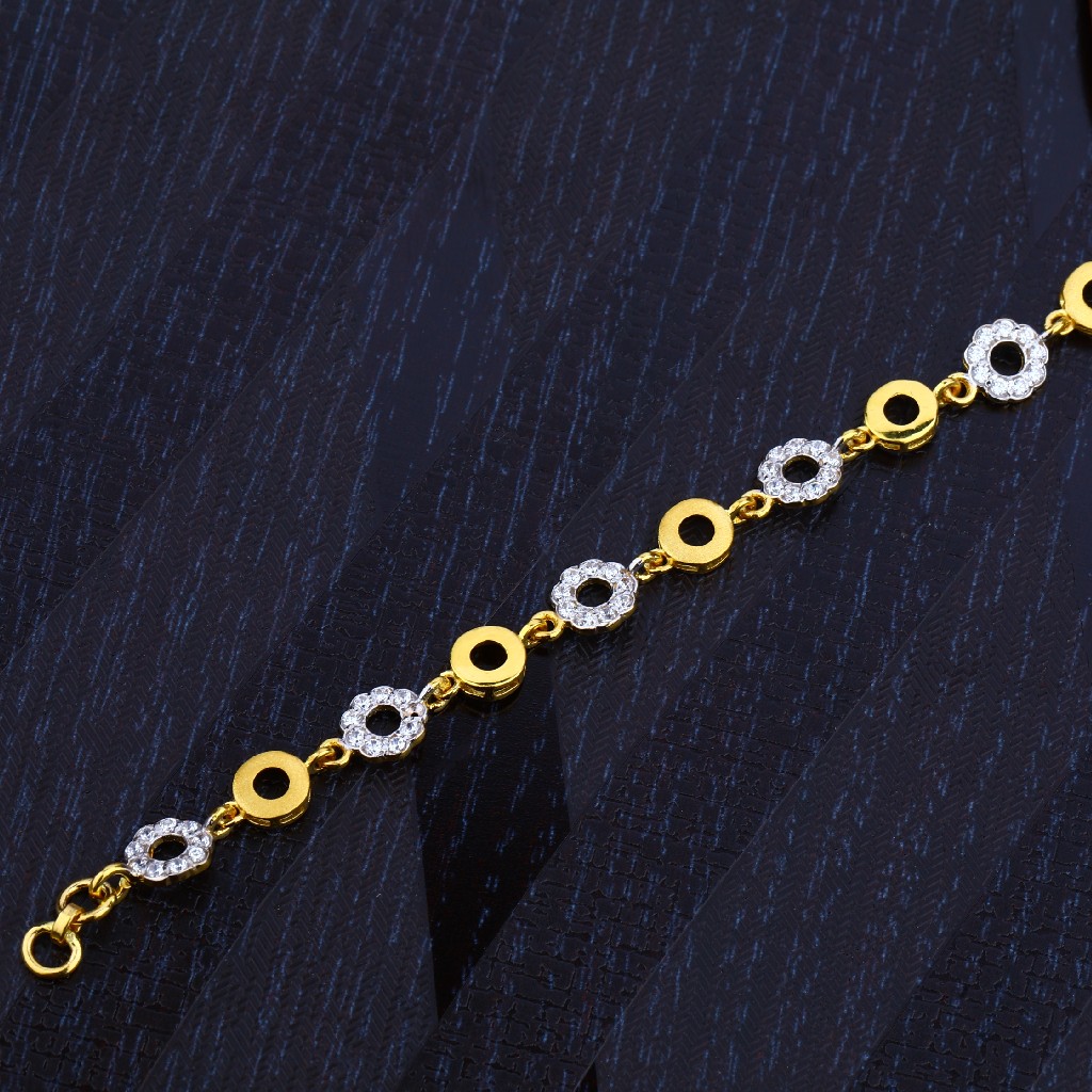 Ladies Daily Wear 916 Gold Cz Bracelet-LB124