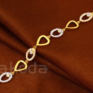 916 Gold CZ Hallmark Fancy Ladies Bracelet LB612
