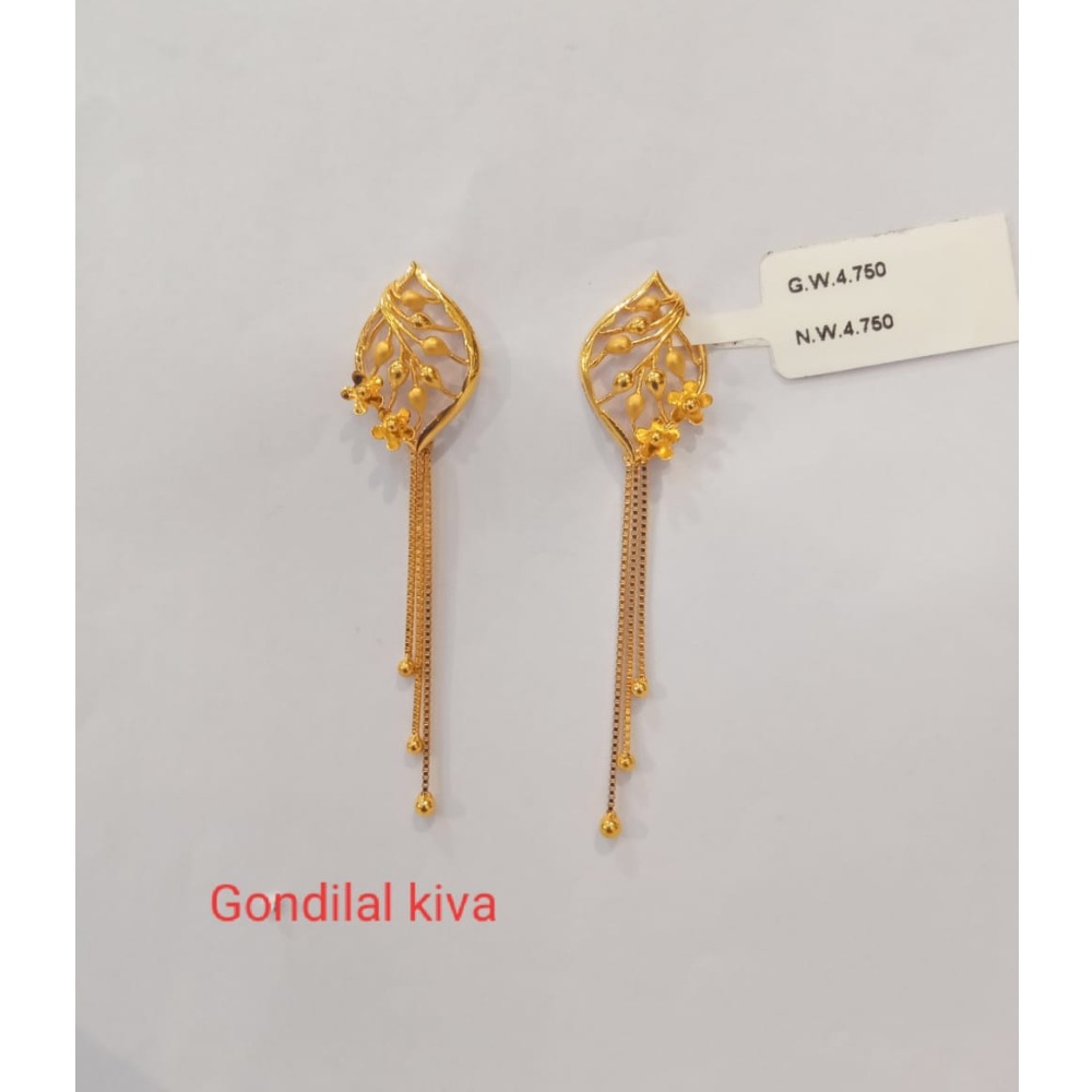 22K Plain Gold Fancy Earring GK-E02 