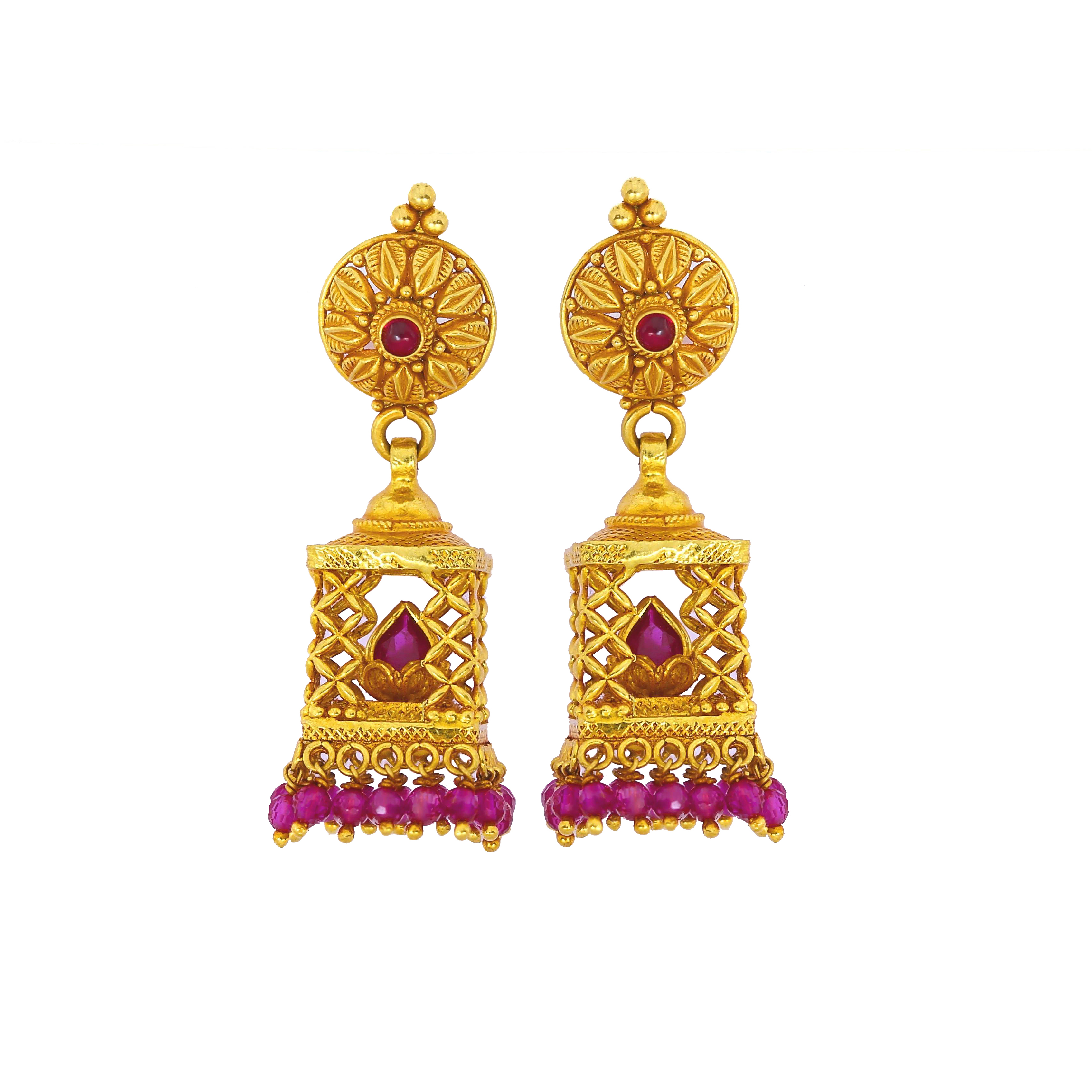 Gold Latest New Simple Design Jhumka Earring at Best Price in Mumbai | Alex  Jewellery Pvt Ltd