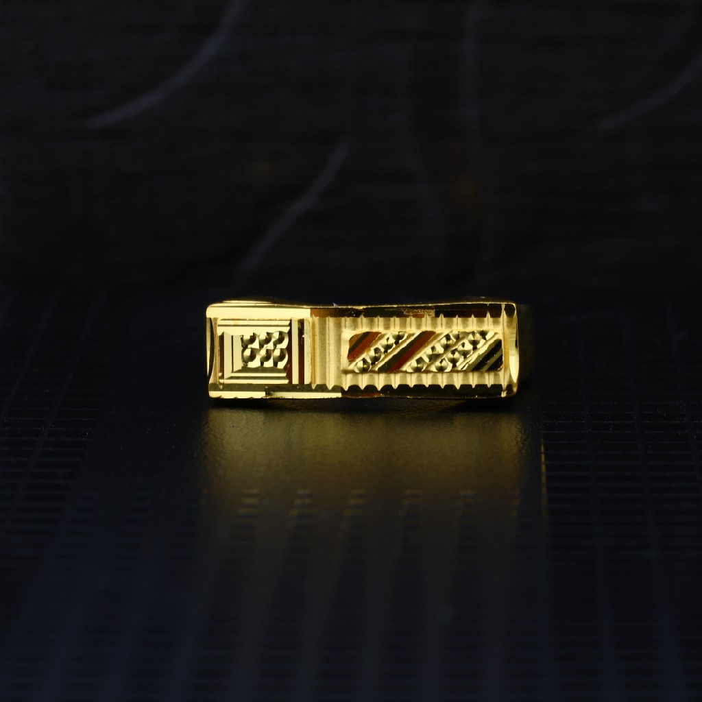 Men's Exclusive 916 Plain Casting Gold Ring- MPR46