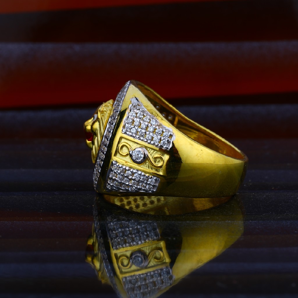 Manufacturer of Exclusive mens lion design plain gold ring-mpr09 | Jewelxy  - 133445